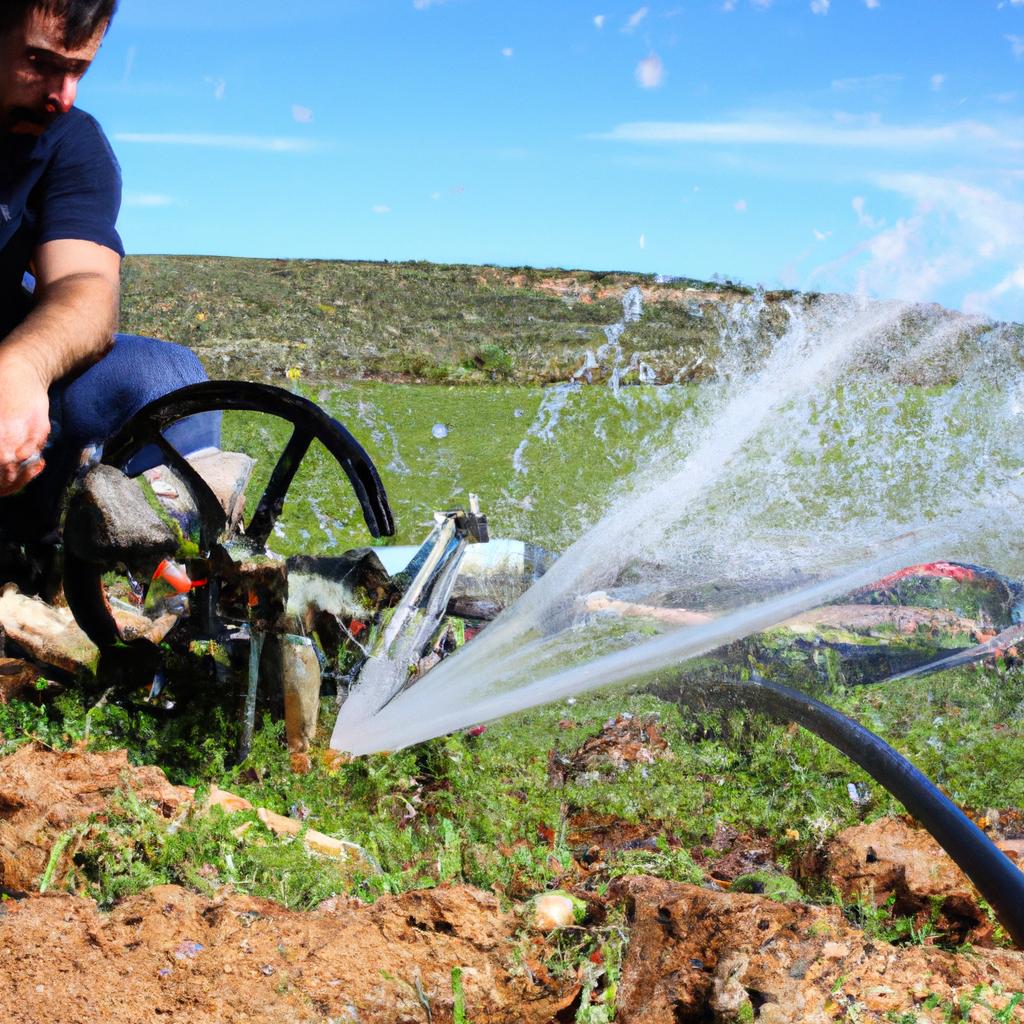 Person working on sustainable irrigation