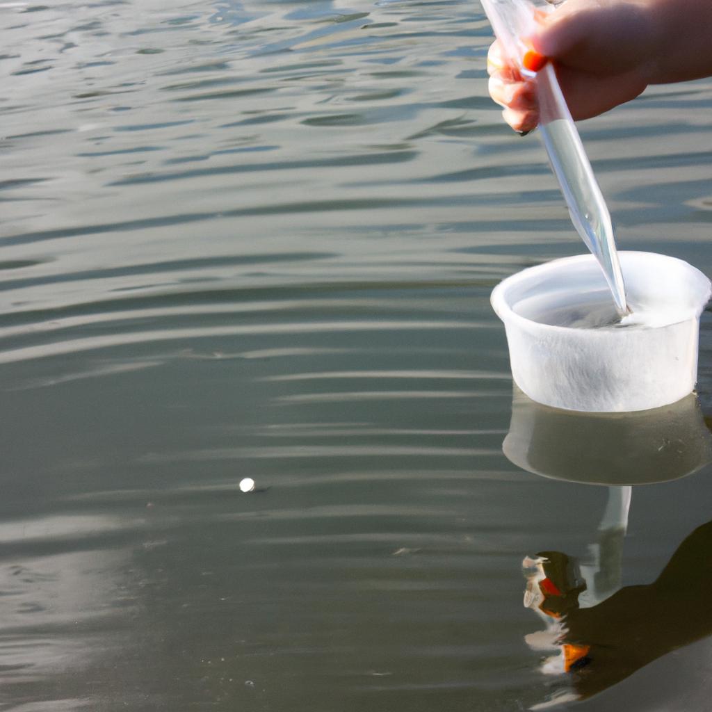 Person conducting water pollution research